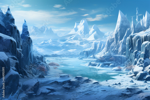illustration of a view of an ice hill © mursalin 01