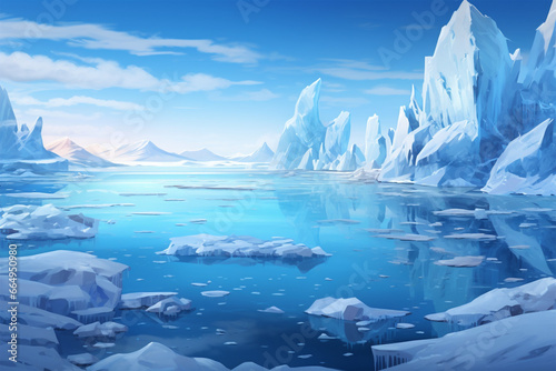 illustration of a view of an ice hill
