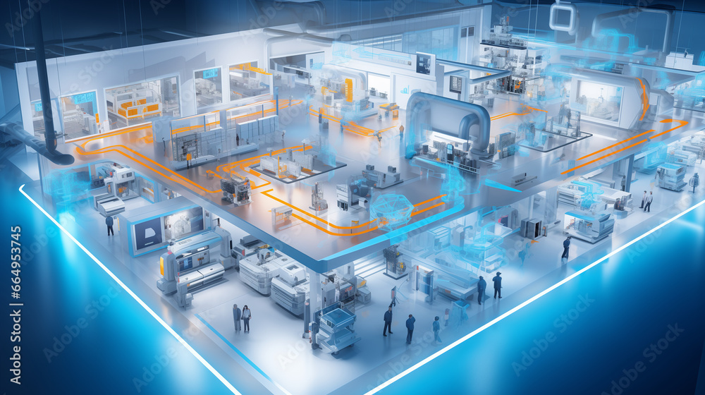 ultra-modern factory that embodies the concept of Industry 4.0, showcasing the integration of advanced technologies to optimize efficiency, and sustainability ultra-modern factory that embodies the concept of Industry 4.0, showcasing the integration of advanced technologies to optimize efficiency, and sustainability