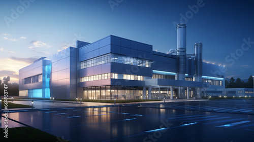 ultra-modern factory that embodies the concept of Industry 4.0, showcasing the integration of advanced technologies to optimize efficiency, and sustainability