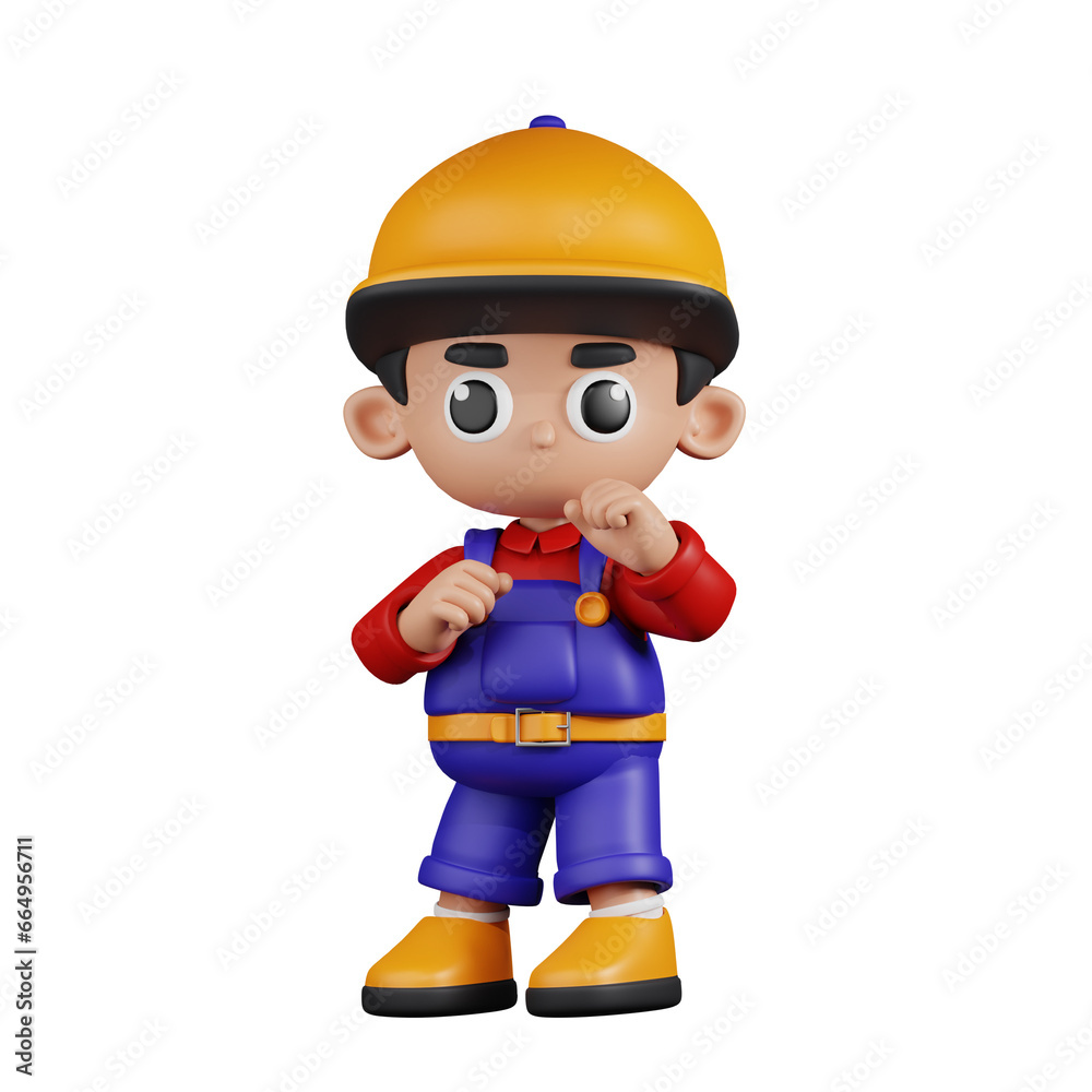 3d Character Mechanic Ready To Fight Pose. 3d render isolated on transparent backdrop. 3d Character Mechanic Ready To Fight Pose. 3d render isolated on transparent backdrop.