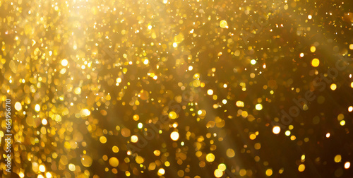 yellow golden sparkle light effect from top transparent background 