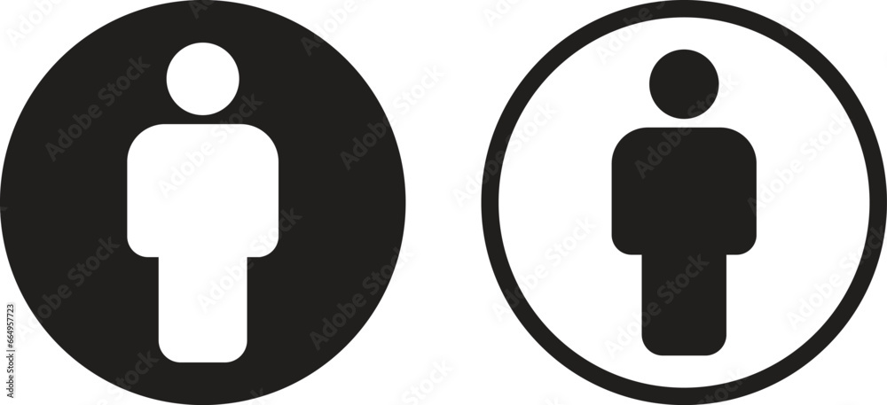 Man icon set vector in two styles isolated on white background Man icon set vector in two styles isolated on white background