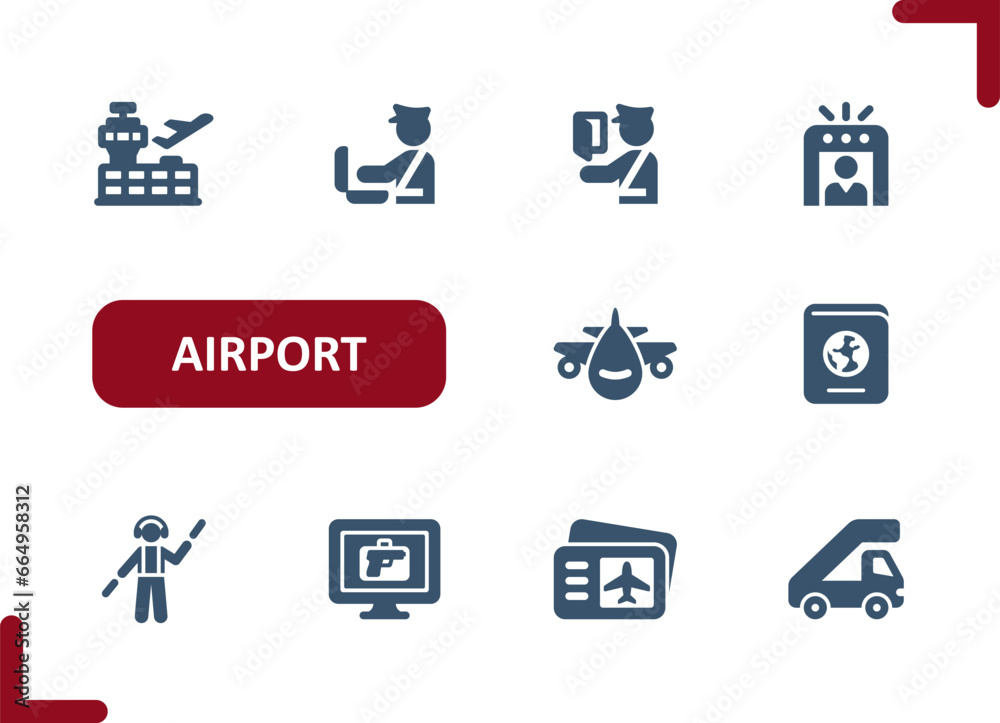 Airport Icons. Airport Security, Plane, Travel, Luggage, Baggage Icon Airport Icons. Airport Security, Plane, Travel, Luggage, Baggage Icon