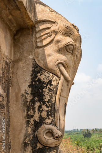 Historic Undavalli caves near Vijayawada city in India photo