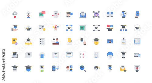 online learning icon set