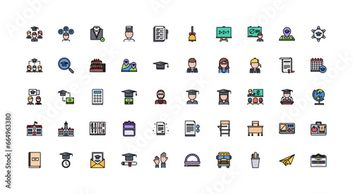 school icon set