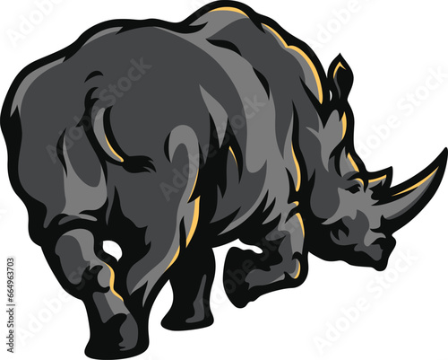 Rhinoceros Walking View From Behind