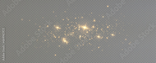 Golden sequins glow with many lights. Glittering dust. Luxurious background of golden particles.	