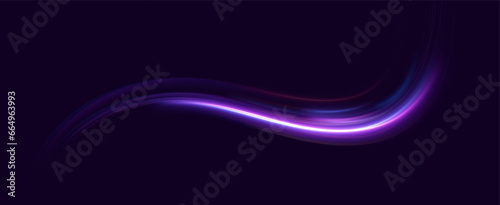 Neon speed lines. Dynamic light motion traces. Light trace wave, trace line.	