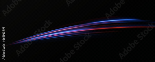 Neon speed lines. Dynamic light motion traces. Light trace wave, trace line.	