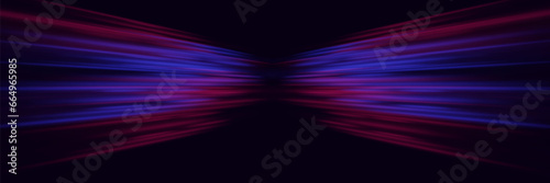 Abstract background of glowing lines. Neon lines. Laser beams. Futuristic technological style. Road vector illustration.