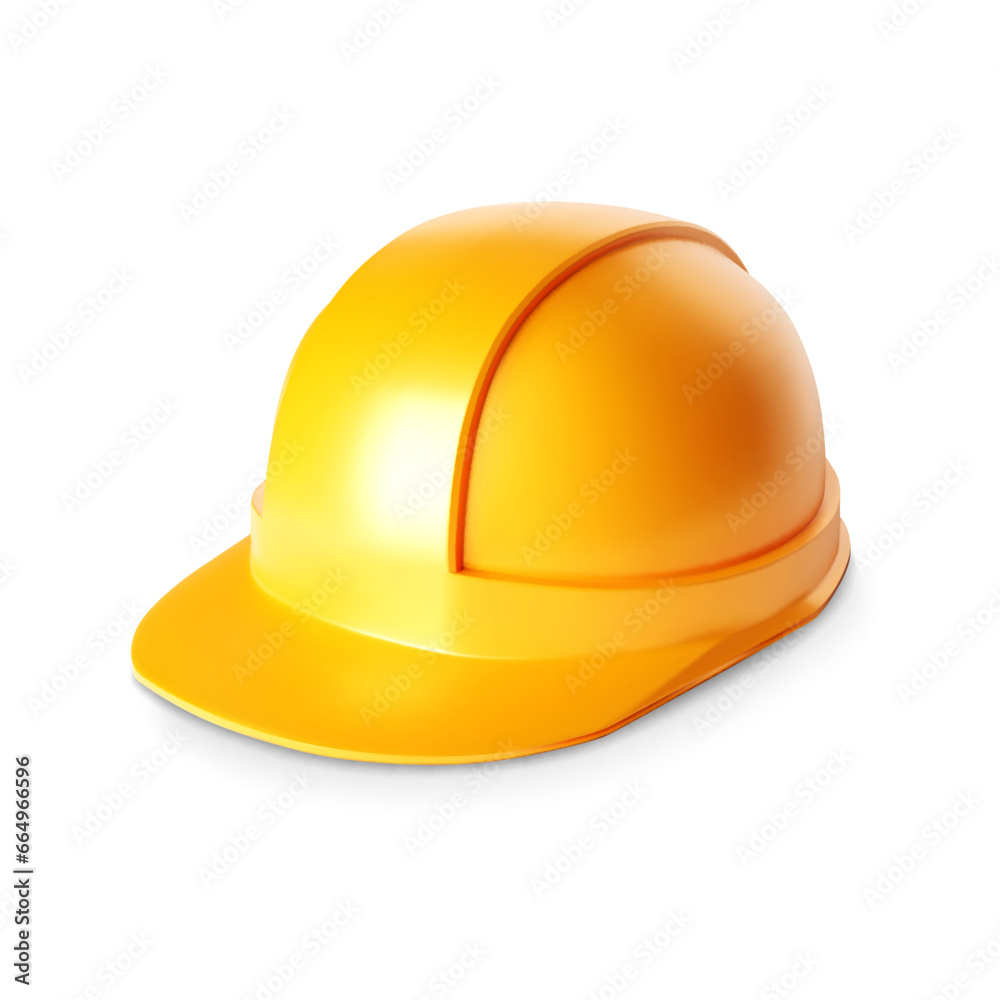 Yellow construction helmet isolated on white background. EPS10 vector Yellow construction helmet isolated on white background. EPS10 vector