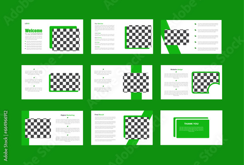 Green Powerpoint presentation templates slides design.