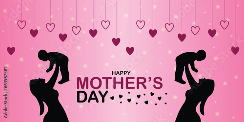 Happy Mother s Day. banner  Greeting card  poster