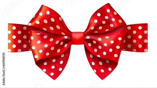 Christmas Ribbon and Bow: Festive Red Decoration for Holidays, Gifts, and Celebrations. Illustration of a Beautifully Tied Bow and Ribbon, Perfect for Christmas and Birthdays