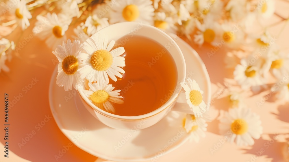 Chamomile tea and chamomile, Generative AI Chamomile tea and chamomile, Generative AI