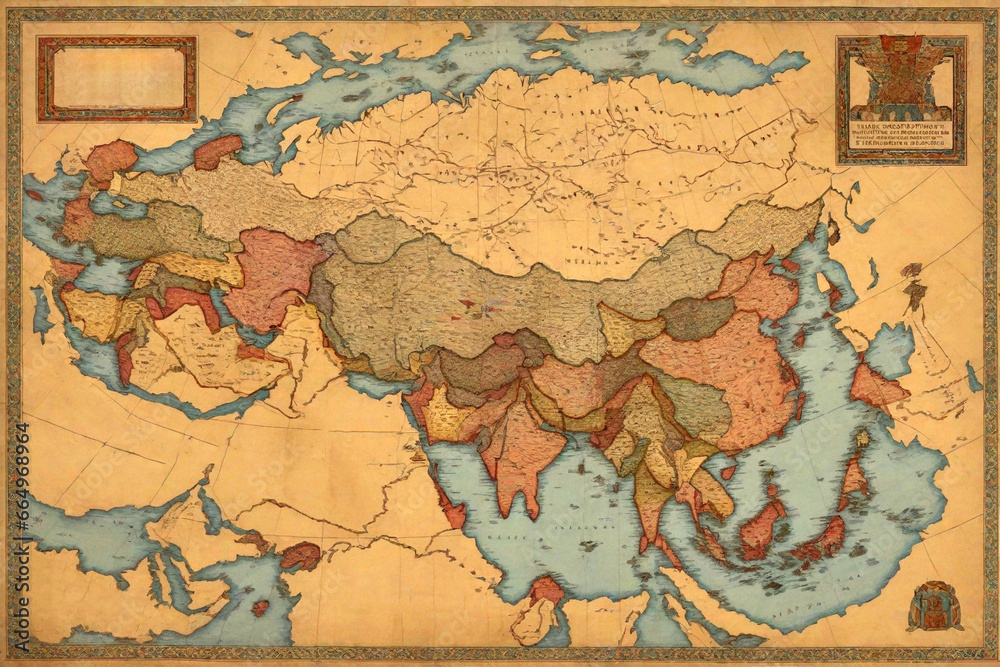 Naklejka premium old style map. old town map . Created using generative AI tools