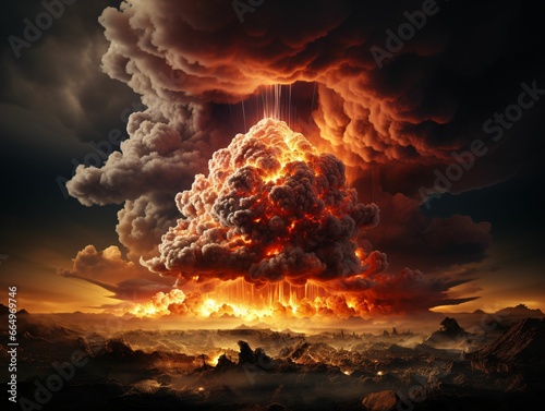 Nuclear Bomb Explosion. Mushroom Cloud