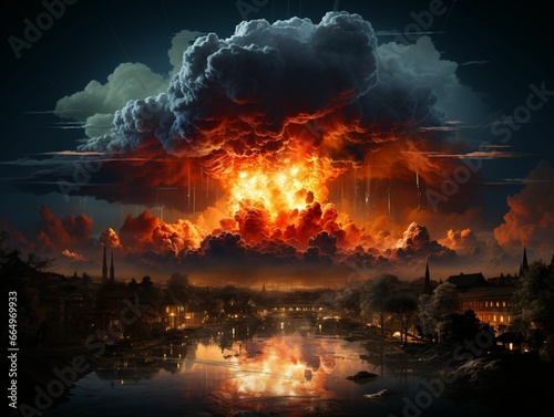 Nuclear Bomb Explosion. Mushroom Cloud
