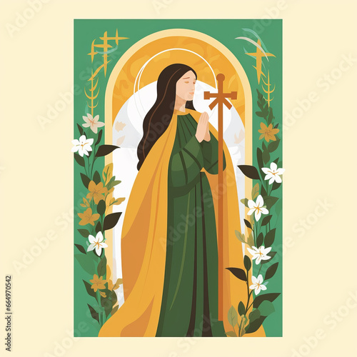 Saint Brigid's Day. Illustration in flat style.