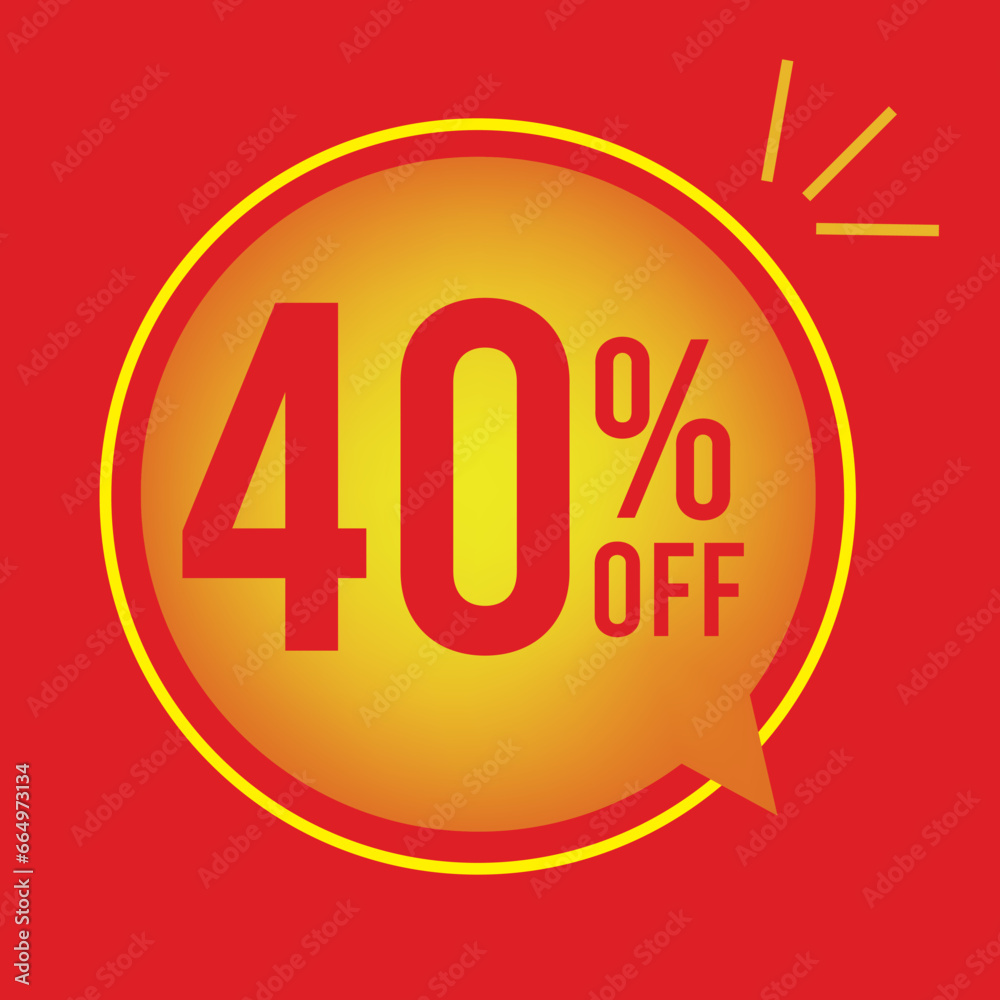 40% OFF, Super Discount. Discount Promotion Special Offer, 40% Discount, special offer. Red balloon banner template
