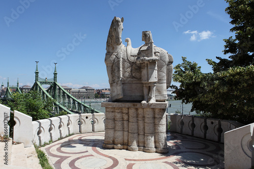 Statue of St. Stephen on Gellert Hill in Budapest © leonidp