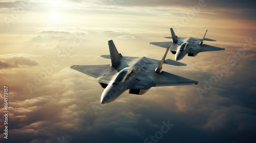 military aircraft fighters in the sky