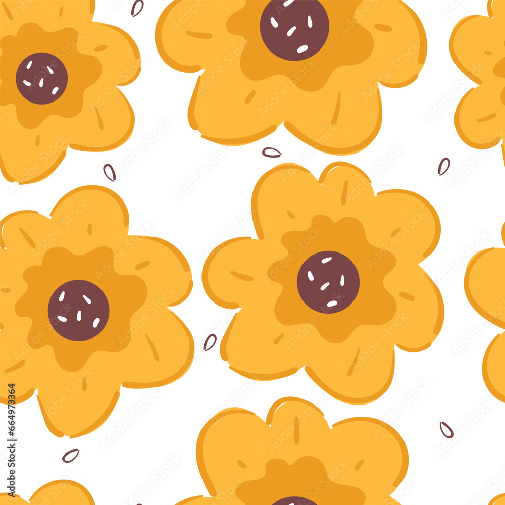 seamless pattern cartoon flower and leaves. plant wallpaper for pattern scarf, background seamless pattern cartoon flower and leaves. plant wallpaper for pattern scarf, background
