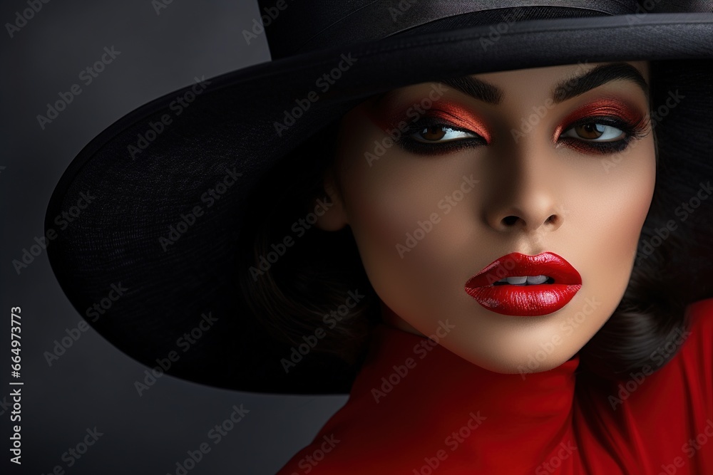 portrait of a woman with red lips portrait of a woman with red lips