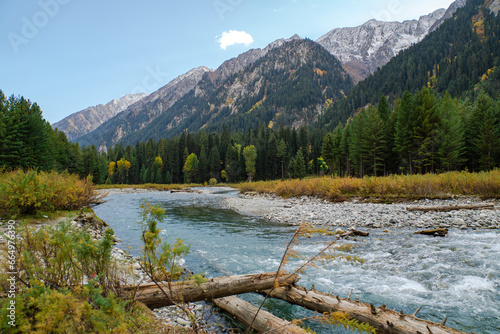 Kumrat Valley, The Panjkora River, Which Originates in the Hindu Kush Mountains, Runs Through Kumrat Valley. photo