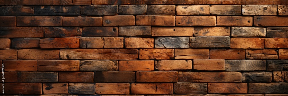 Wooden Brick Wall Background. Wood Wall Texture Wooden Brick Wall Background. Wood Wall Texture