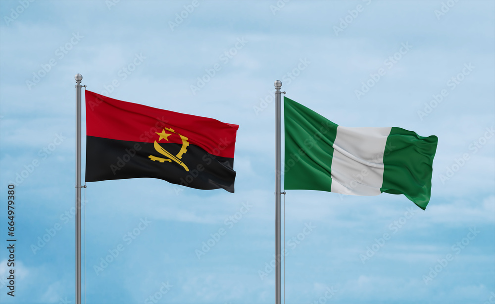 Nigeria national flags, country relationship concept
