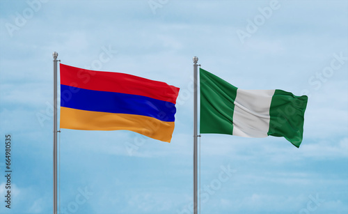 Nigeria national flags, country relationship concept
