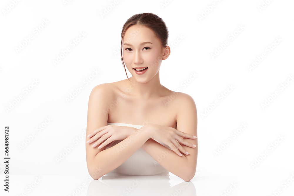 Beautiful young asian woman with clean fresh skin on white background, Face care, Facial treatment, Cosmetology, beauty and spa, Asian women portrait. Beautiful young asian woman with clean fresh skin on white background, Face care, Facial treatment, Cosmetology, beauty and spa, Asian women portrait.