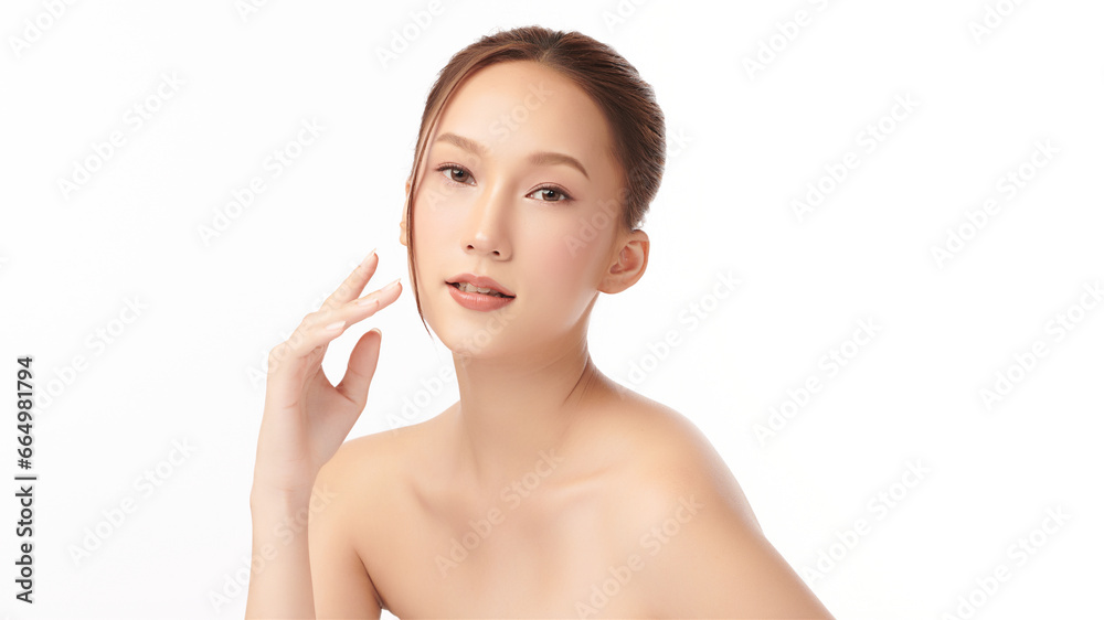 Beautiful young asian woman with clean fresh skin on white background, Face care, Facial treatment, Cosmetology, beauty and spa, Asian women portrait. Beautiful young asian woman with clean fresh skin on white background, Face care, Facial treatment, Cosmetology, beauty and spa, Asian women portrait.
