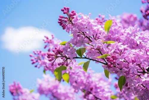 Lilac under blue sky.