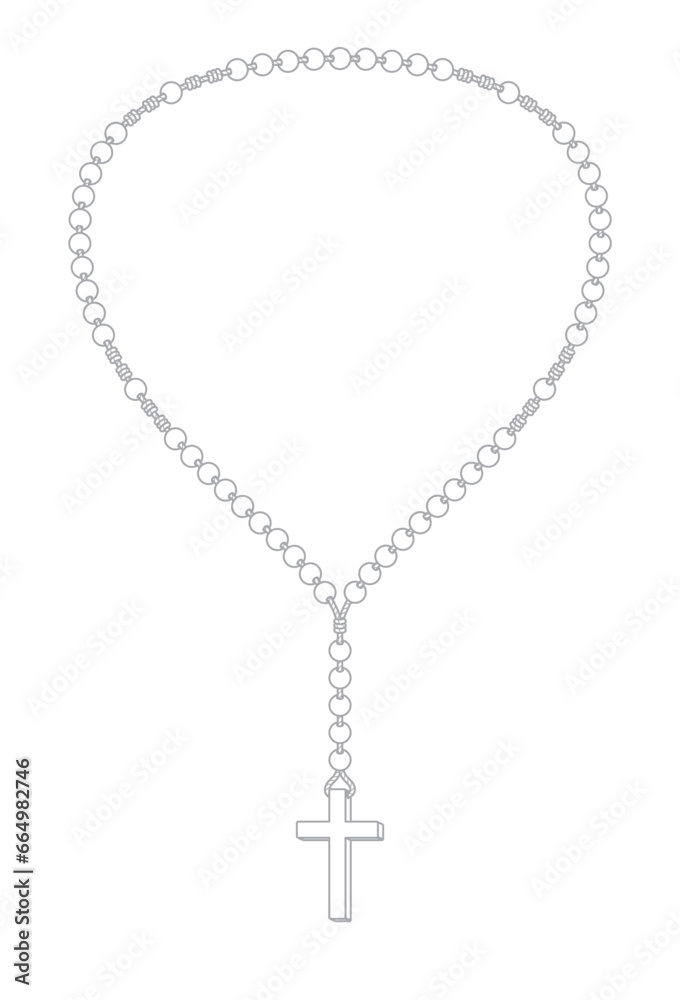 Vector image of christian rosary. Isolated on white background. Vector image of christian rosary. Isolated on white background.