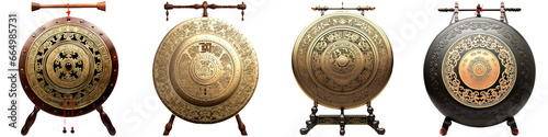 Gong on white background, chinese new year and christmas concept