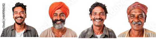 Indian man with turban on white background