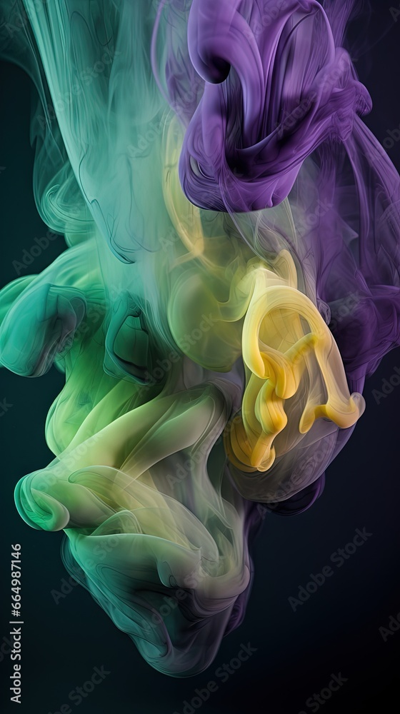 Fototapeta premium Colorful floating smoke in the dark