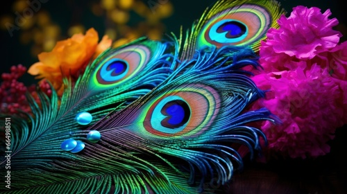 Beautiful florals peacock feather.