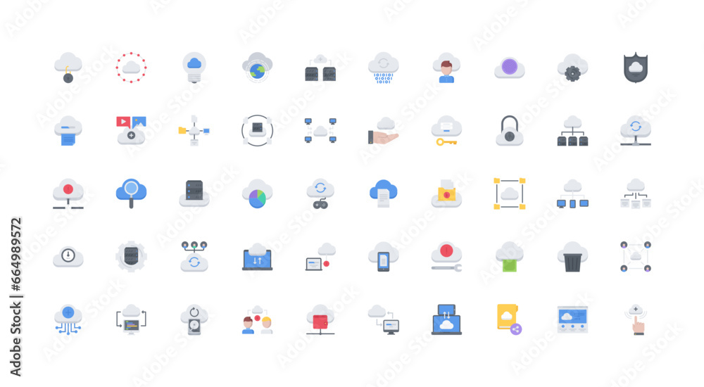 cloud technology icon set cloud technology icon set