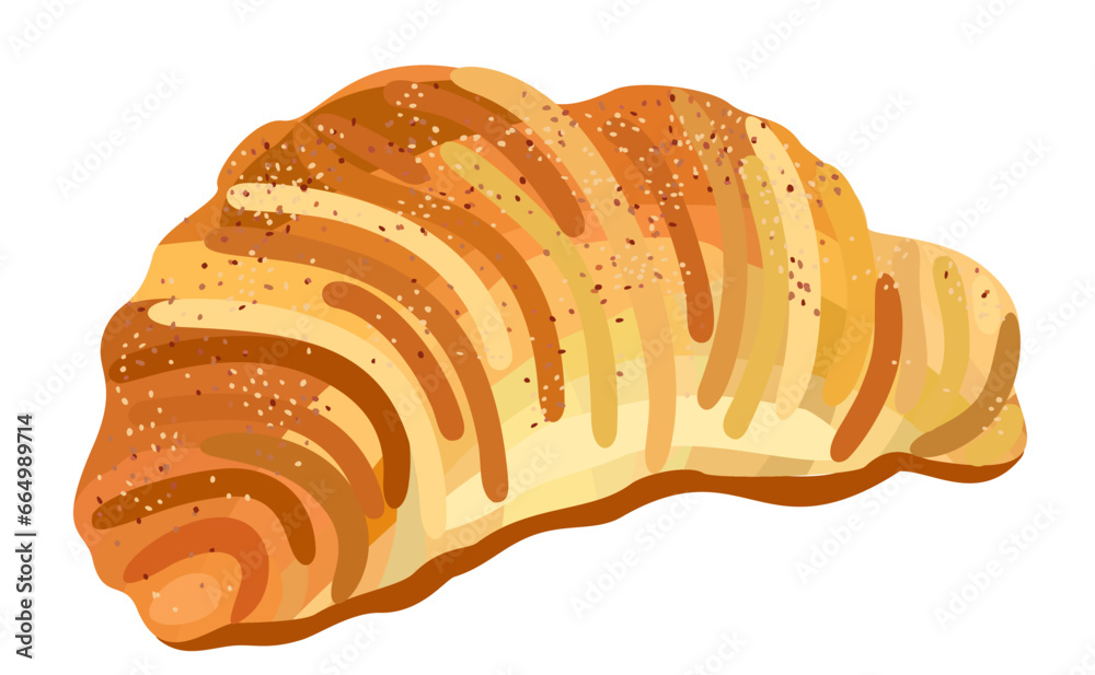 Croissant. Sweet flour product. Vector isolated illustration. Croissant. Sweet flour product. Vector isolated illustration.