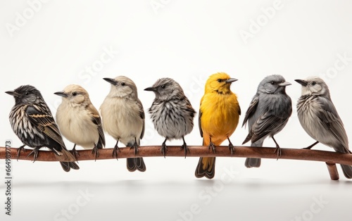 Set of collection bird isolated on white background