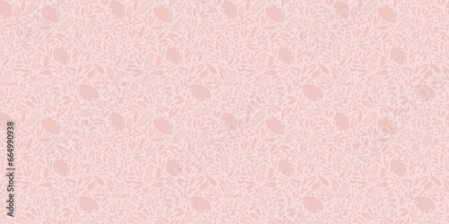 Fototapeta Pastel pink flower texture, vector repeat pattern background, small scale detailed monochromatic wallpaper for spring