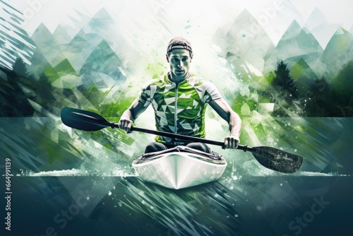 Canoeist sports concept poster photo