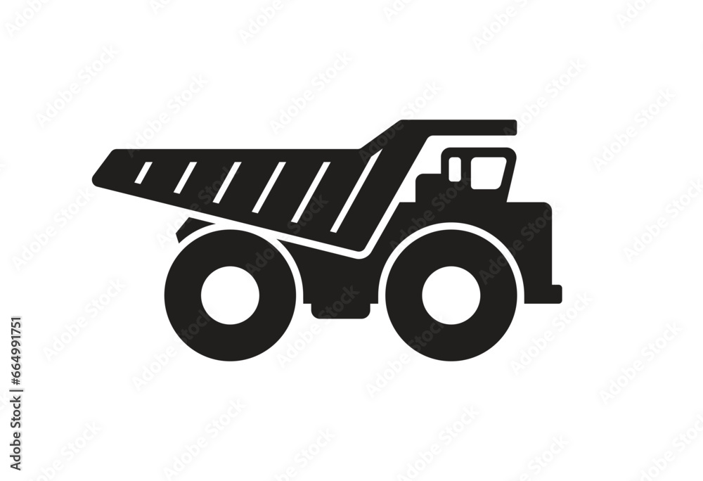 large mining dump truck silhouette symbol