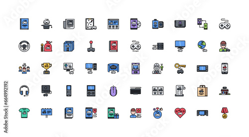 video game icon set