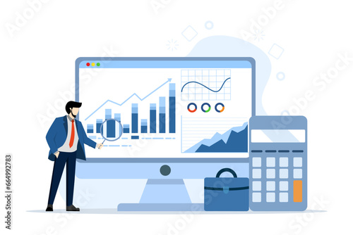 Corporate accounting concept, open banking platform, electronic invoice with tiny people. Collection of abstract vector illustrations of IT accounting systems. Business finance software.